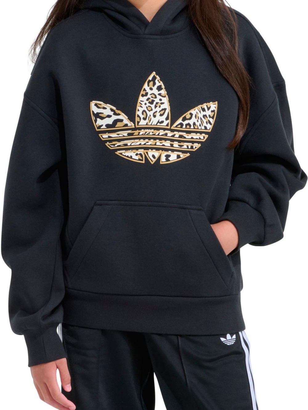 NWT Girls adidas Cheetah Print Hoodie Sweatshirt Sz L & XL $50